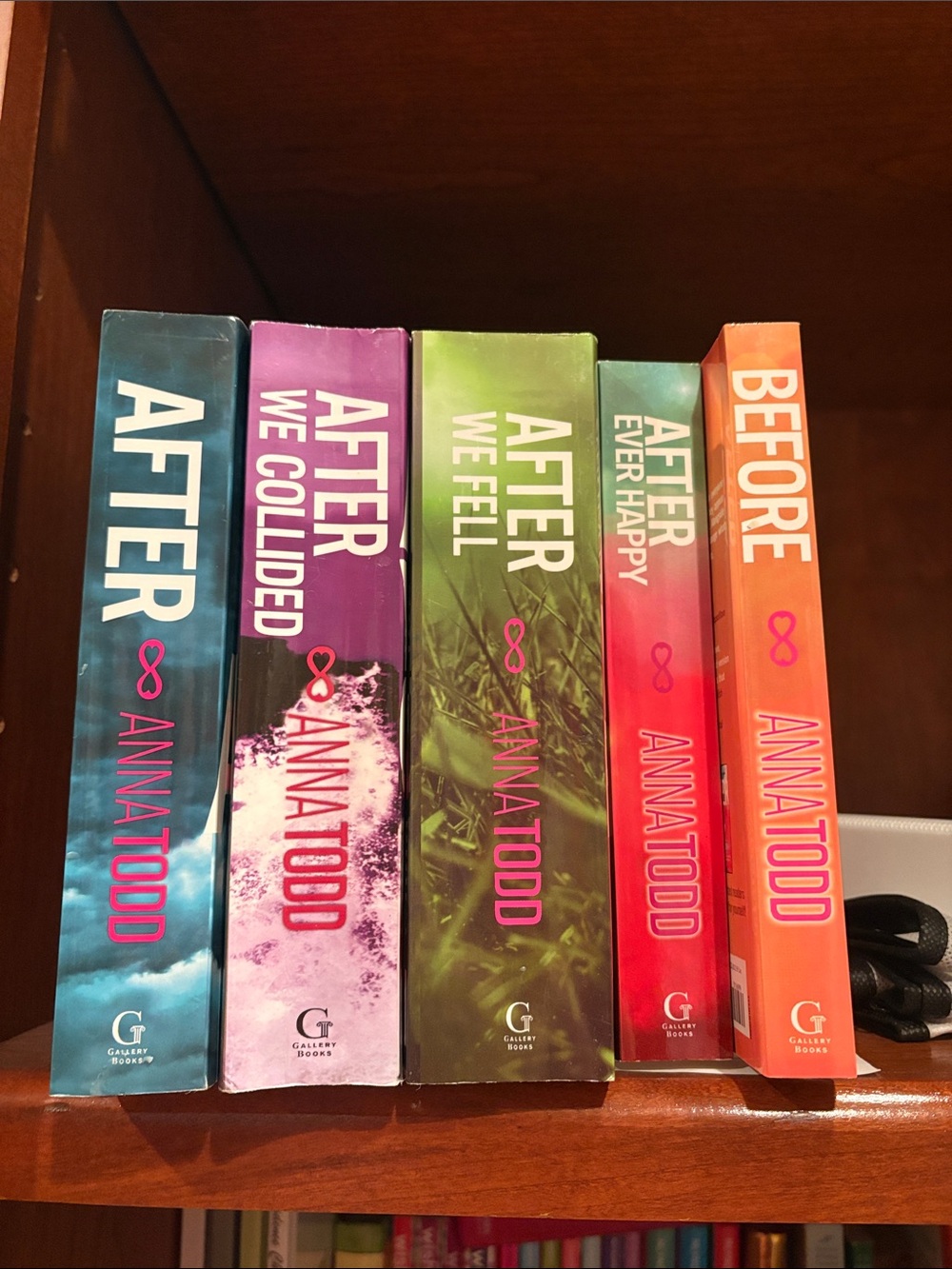 Anna Todd "After" Series Paperback Set - Blue, Purple, Green, Red, Orange